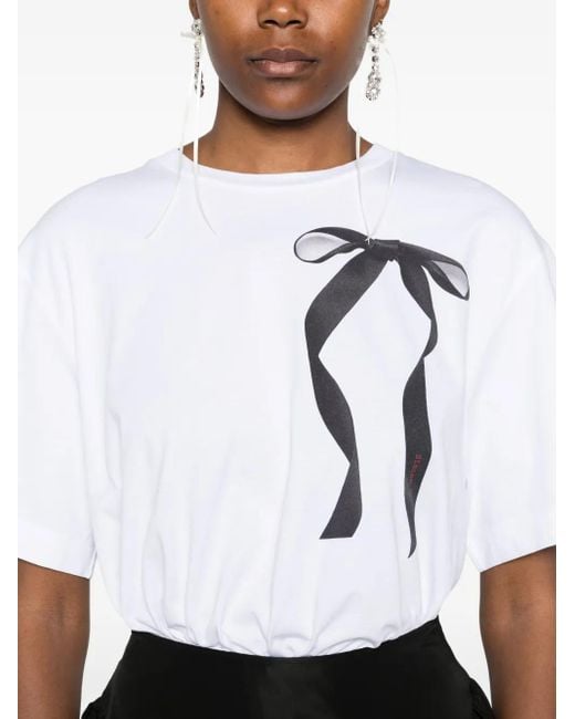 T-Shirt À Imprimé Nœud Simone Rocha en coloris White