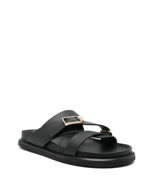 DONNARì Black Leather Sandals