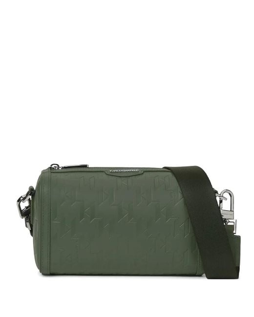 Karl Lagerfeld Green Mini K/Loom Leather Messenger Bag for men