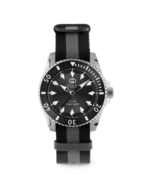 Gucci Black Dive Watch, 40Mm for men
