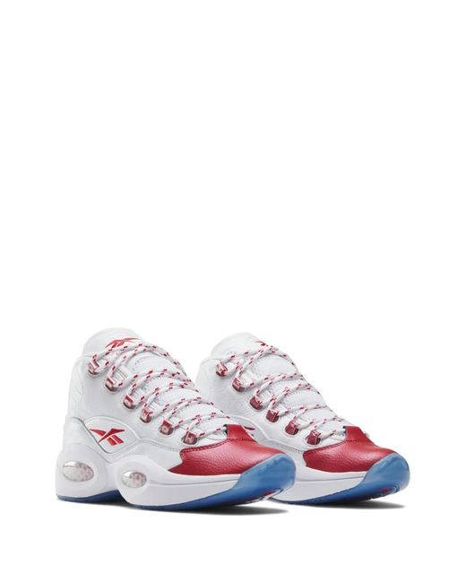 Reebok White Question Mid Lace-Up Sneakers