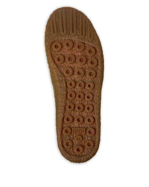 Camper Brown Peu Terreno Floral Buckle Ballet Flats
