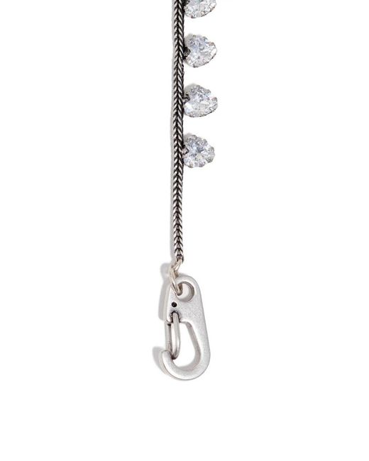 Bimba Y Lola Metallic Heart Glass Stone Necklace