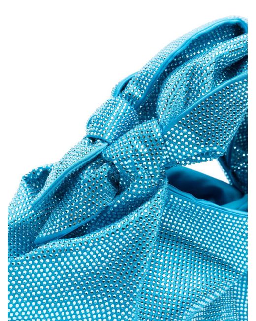 GIUSEPPE DI MORABITO Blue Rhinestone-embellished Knotted Tote Bag