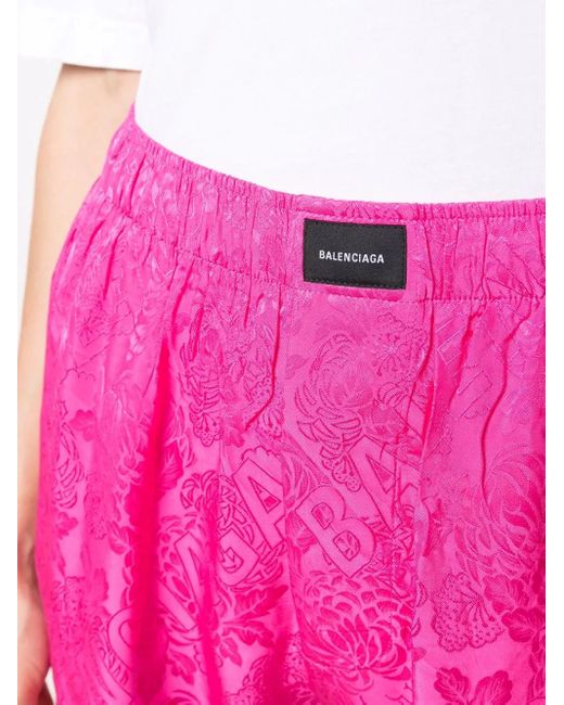 Balenciaga Pink Logo-Patch High-Waisted Shorts