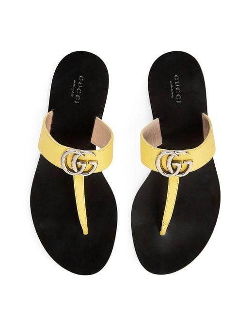 Gucci GG Motif Thong Sandals in Yellow - Lyst