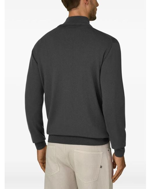 Boggi Gray Quarter-Zip Jumper for men