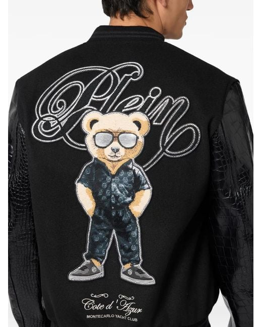 Philipp Plein Black Bomber Jacket for men