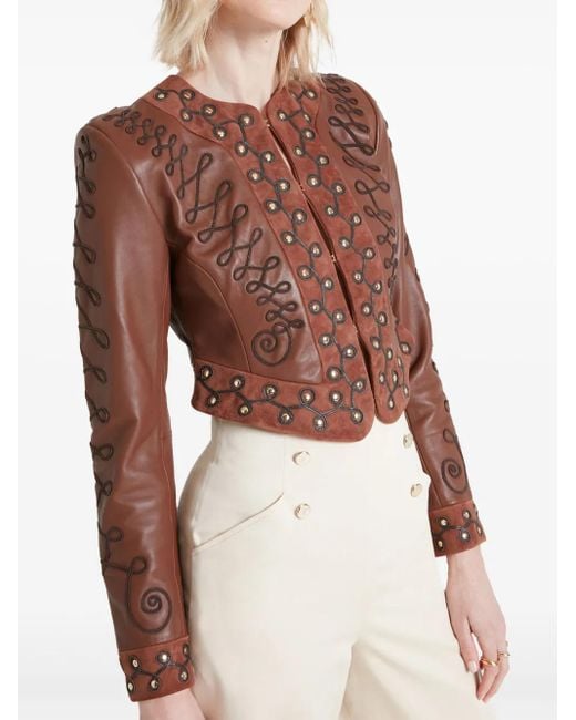 Temperley London Brown Pablo Leather Jacket
