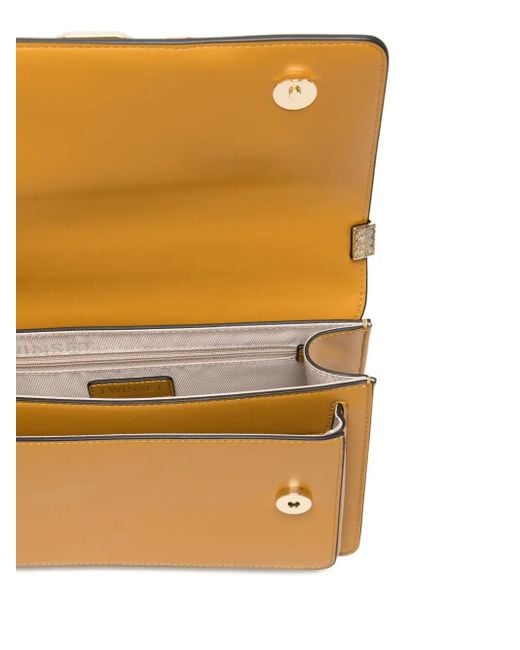 Twinset Orange Chain-Link Flap Satchel
