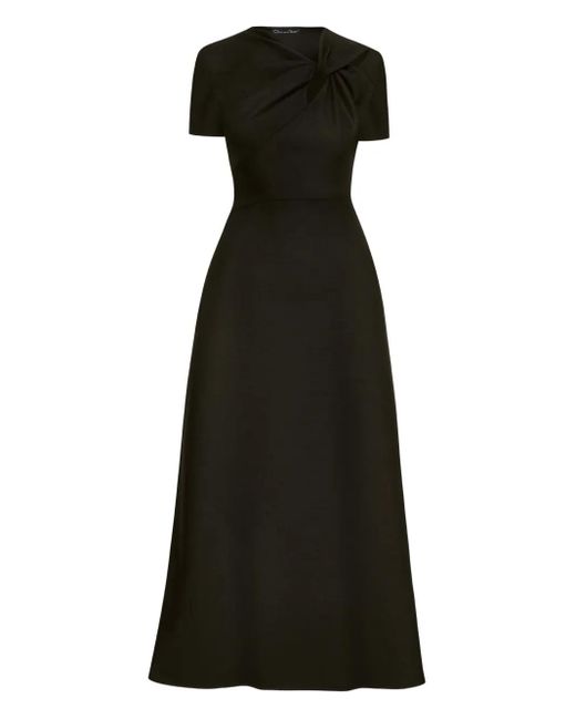 Oscar de la Renta Black Twist-Embellished Dress