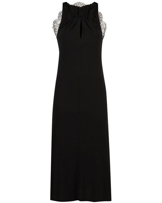 Givenchy Black Lace-Appliqué Halterneck Midi Dress