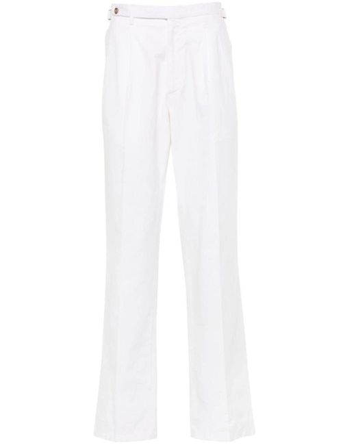 Boglioli White Pleat-detail Trousers for men