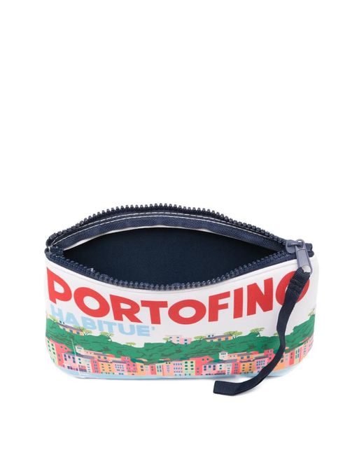 Mc2 Saint Barth Red Aline Portofino-Print Clutch Bag