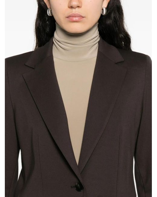 Marella Black Single-Button Notched-Lapel Blazer