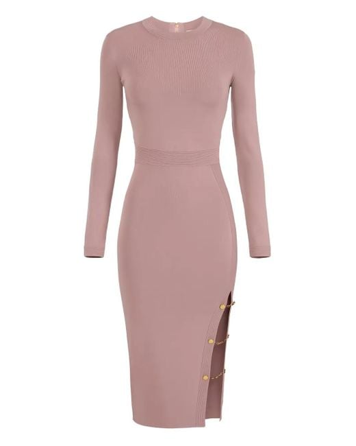 knit fit and flare midi dress Linear Pointelle Tonal Knit Fit-N-Flare Midi Dress main image 0