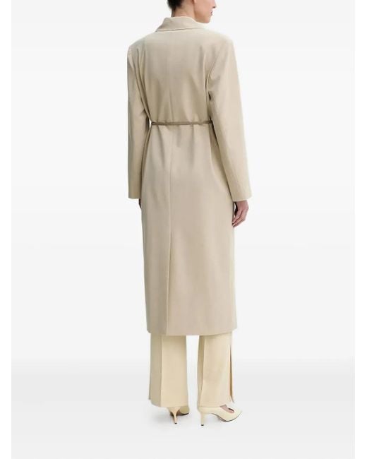 Isabelle Blanche White Belted Double-Breasted Coat