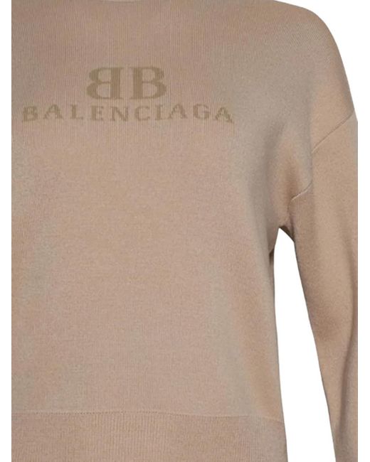 Balenciaga Natural Logo-Jacquard Top
