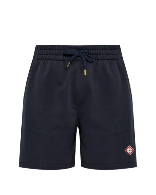 Casablanca Blue Logo-Patch Side-Stripe Track Shorts for men