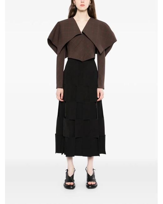 A.W.A.K.E. MODE Brown Collar Crop Jacket