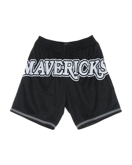 Mitchell & Ness Black Dallas Mavericks Big Face 3.0 Shorts for men