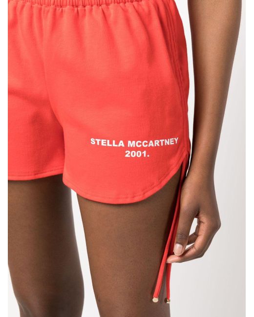 Stella McCartney Red Side Drawstring-fastening Shorts