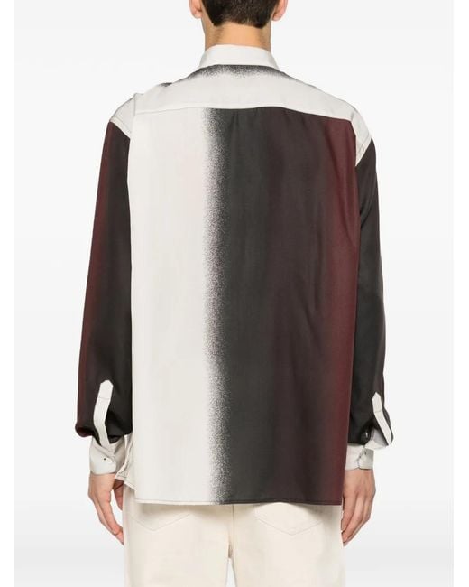 Costumein Brown Gradient-Print Long-Sleeve Shirt for men