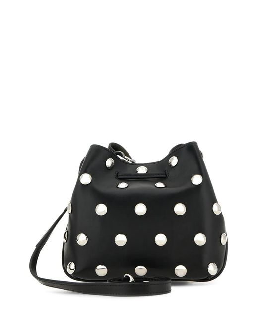 Hogan Black Stud-Embellished Bucket Bag