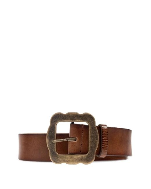 DSquared² Brown Leather Square-Buckle Belt for men