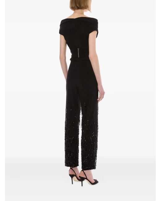 Alberta Ferretti Black Stretch Wool Top