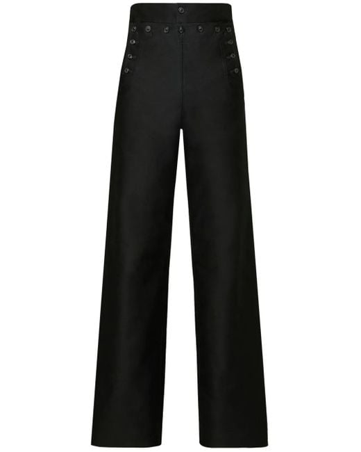 Maison Margiela Black Wide-Leg Satin Trousers