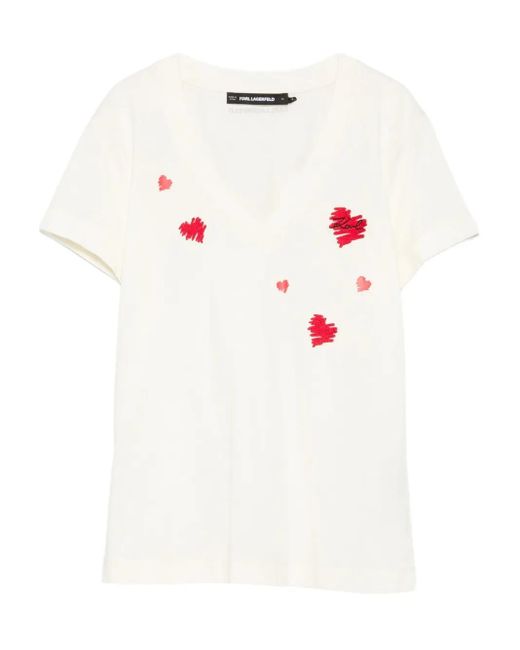 Karl Lagerfeld ハートトリム トップ White