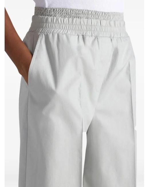 Liviana Conti White Omar Elasticated-Waistband Cropped Trousers