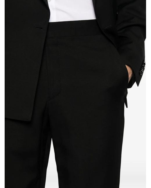 Lardini Black Pressed-Crease Tailored Trousers for men