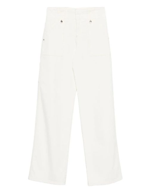 Ermanno Scervino White Wide-Leg Jeans With High Waist