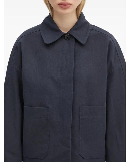 A.P.C. Blue Cropped-Jacke Mit Aufgesetzten Taschen