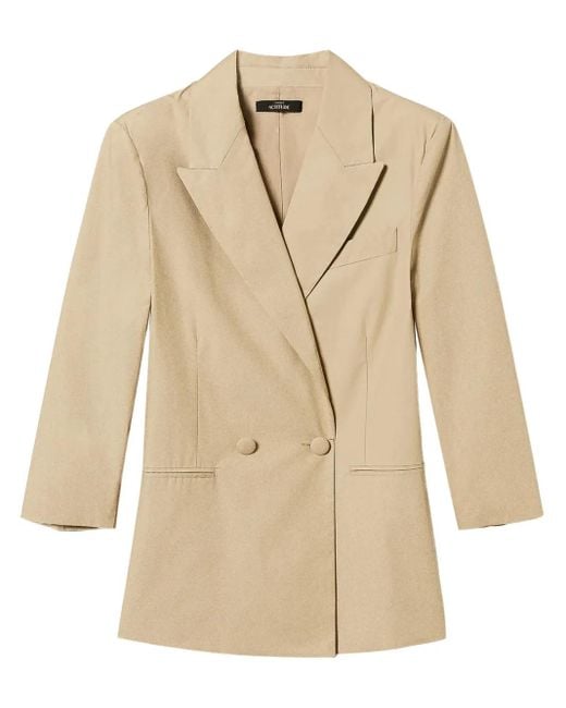 Twinset Natural Double-Breasted Poplin Blazer