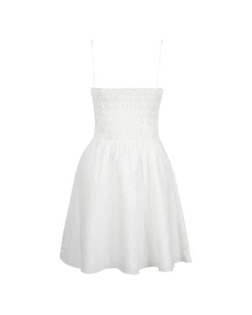 Faithfull The Brand White Smocked Strap Dress