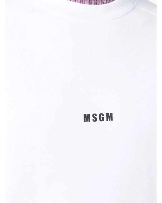 MSGM Sweater Met Logoprint in het White voor heren