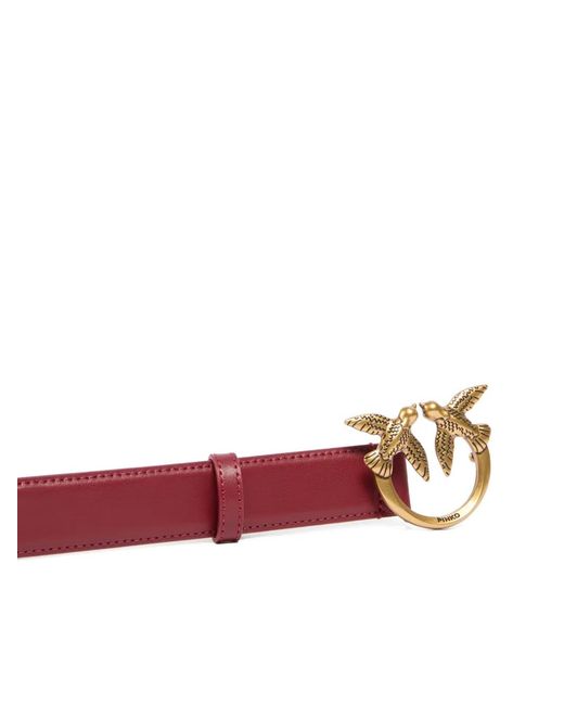 Pinko Red Love Birds Leather Belt