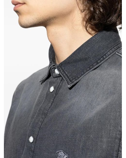 Versace Overhemd Met Logo in het Gray voor heren
