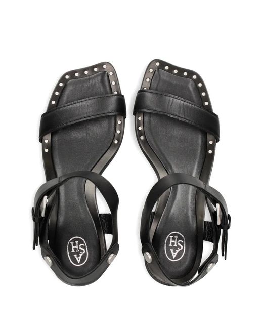 Ash Black Stud-Embellished Leather Sandals