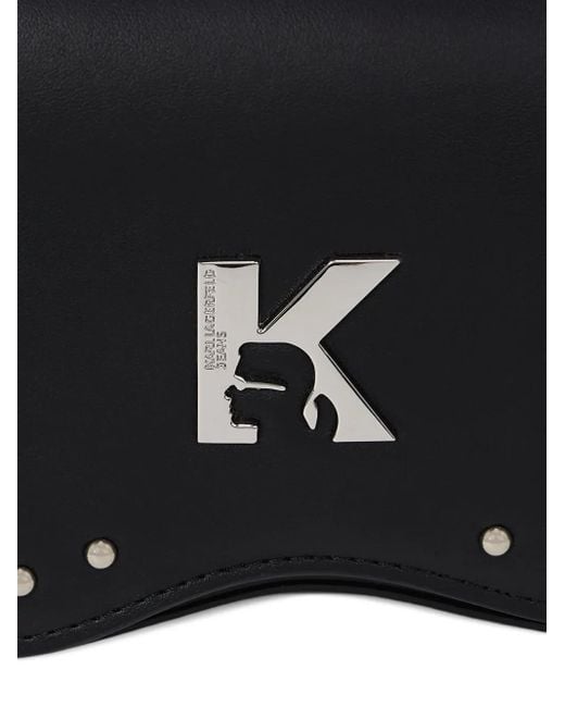 Karl Lagerfeld Black Mini Stud-Embellished Cross Body Bag