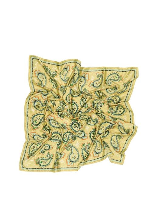 Bimba Y Lola Metallic Banana Paisley-Print Scarf