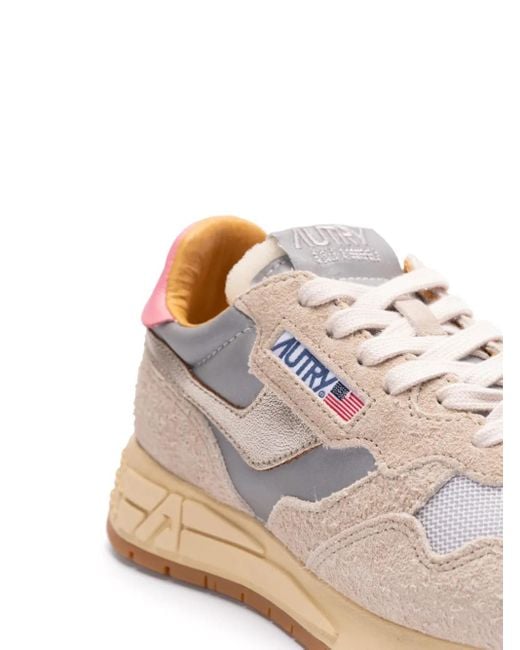 Autry Pink Panelled Ridged Sneakers