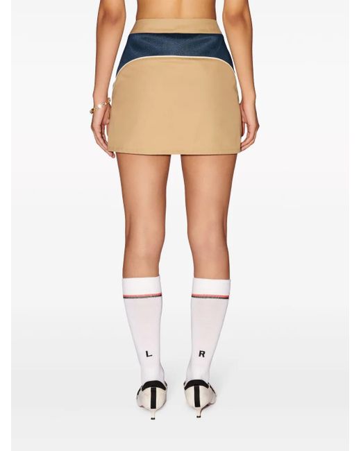 Ambush Natural Mesh-Panelled Cotton Miniskirt