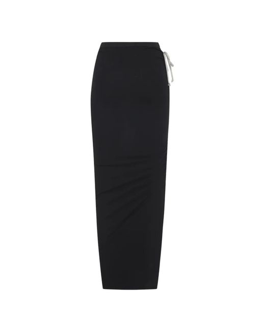Rick Owens Edfu Midi-Rok Met Trekkoord in het Black