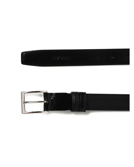 Hogan Black Leather Belt for men