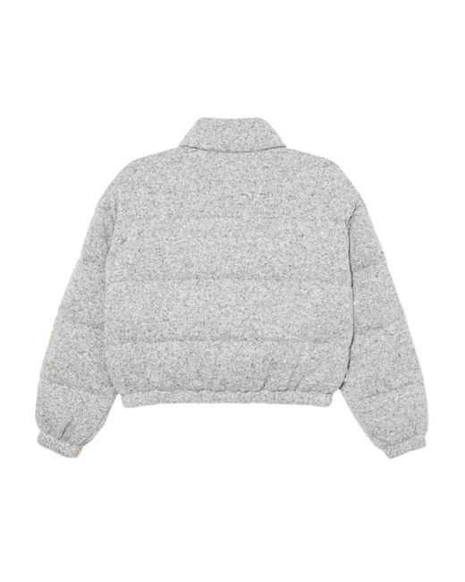Chocoolate Gray Logo-Embroidered Puffer Jacket