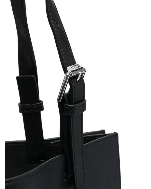 A.P.C. Black Logo-Print Buckled Tote Bag